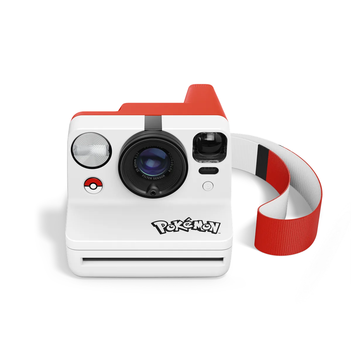 Official Polaroid Now Generation 3 Pokémon Edition camera in its Poké Ball color scheme