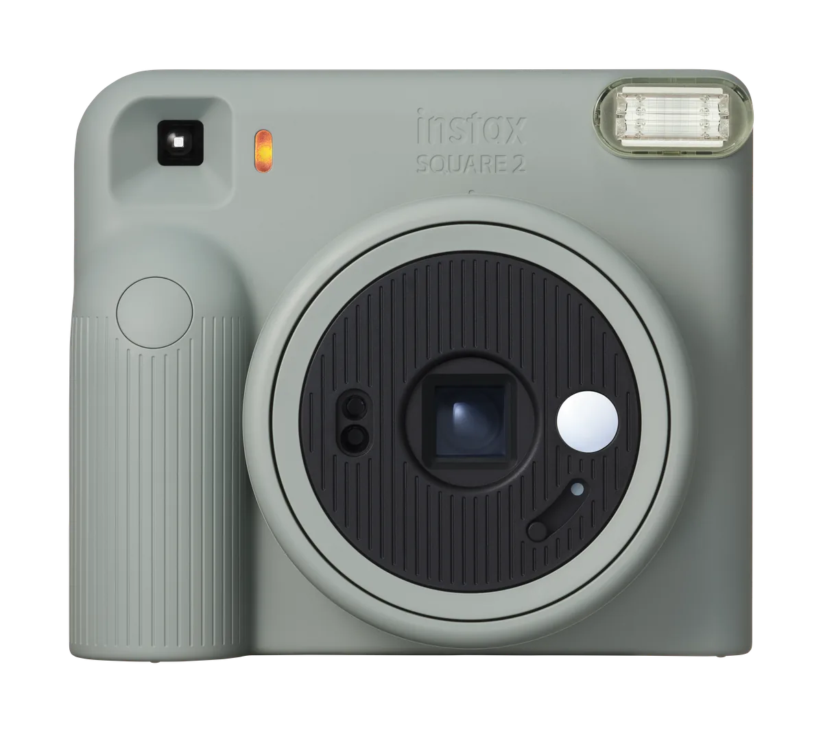 Front view of the Slate Blue instax SQUARE 2 with its blue filter selected.