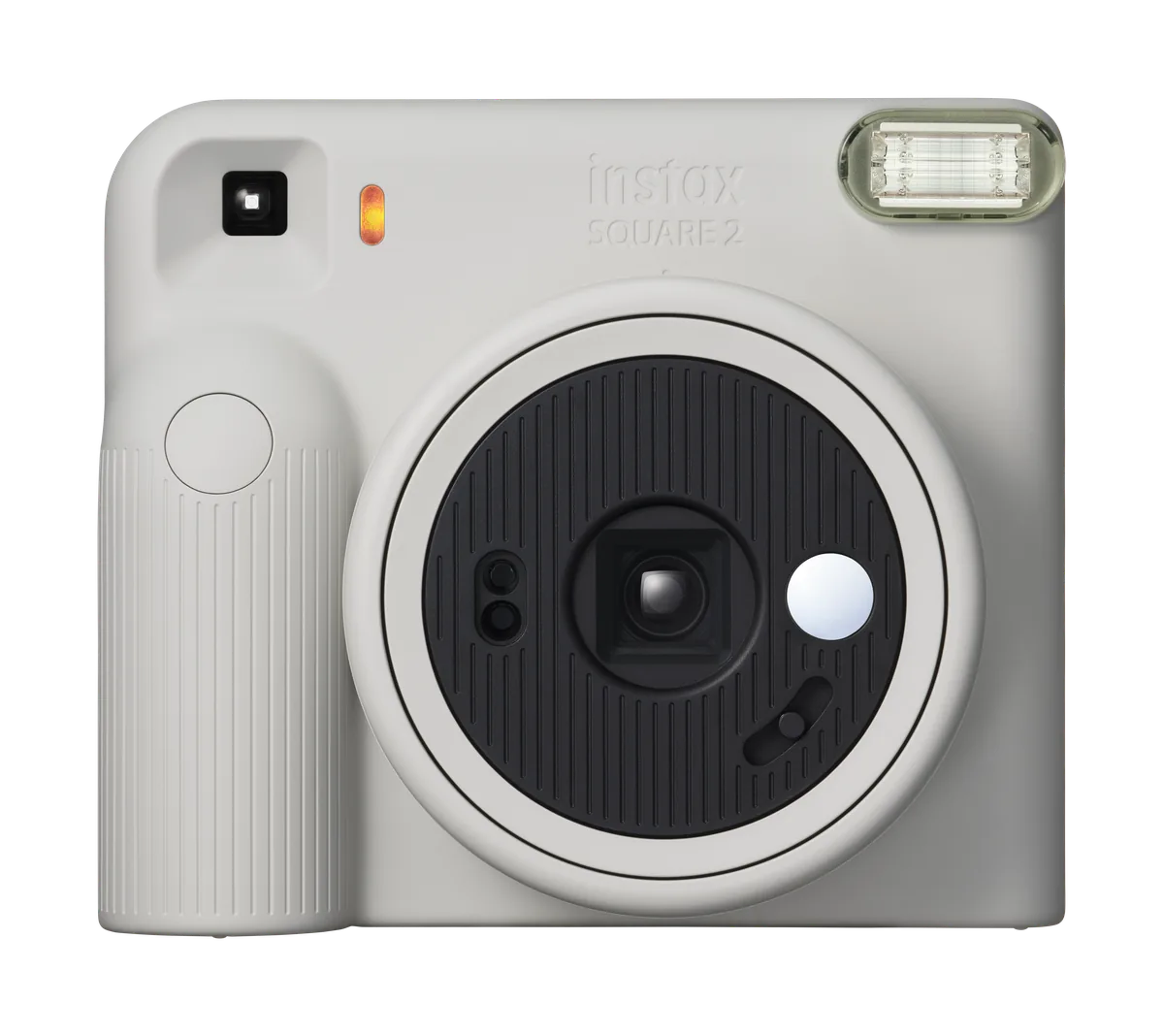 Front view of the Misty White instax SQUARE 2 with no mood filter selected.