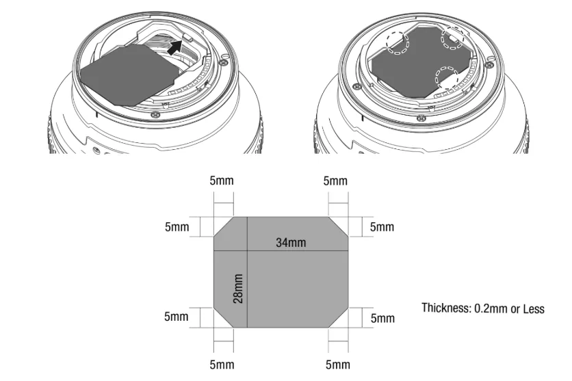 Official diagram showing the rear filter holder on the Tamron 12–20mm F2.8