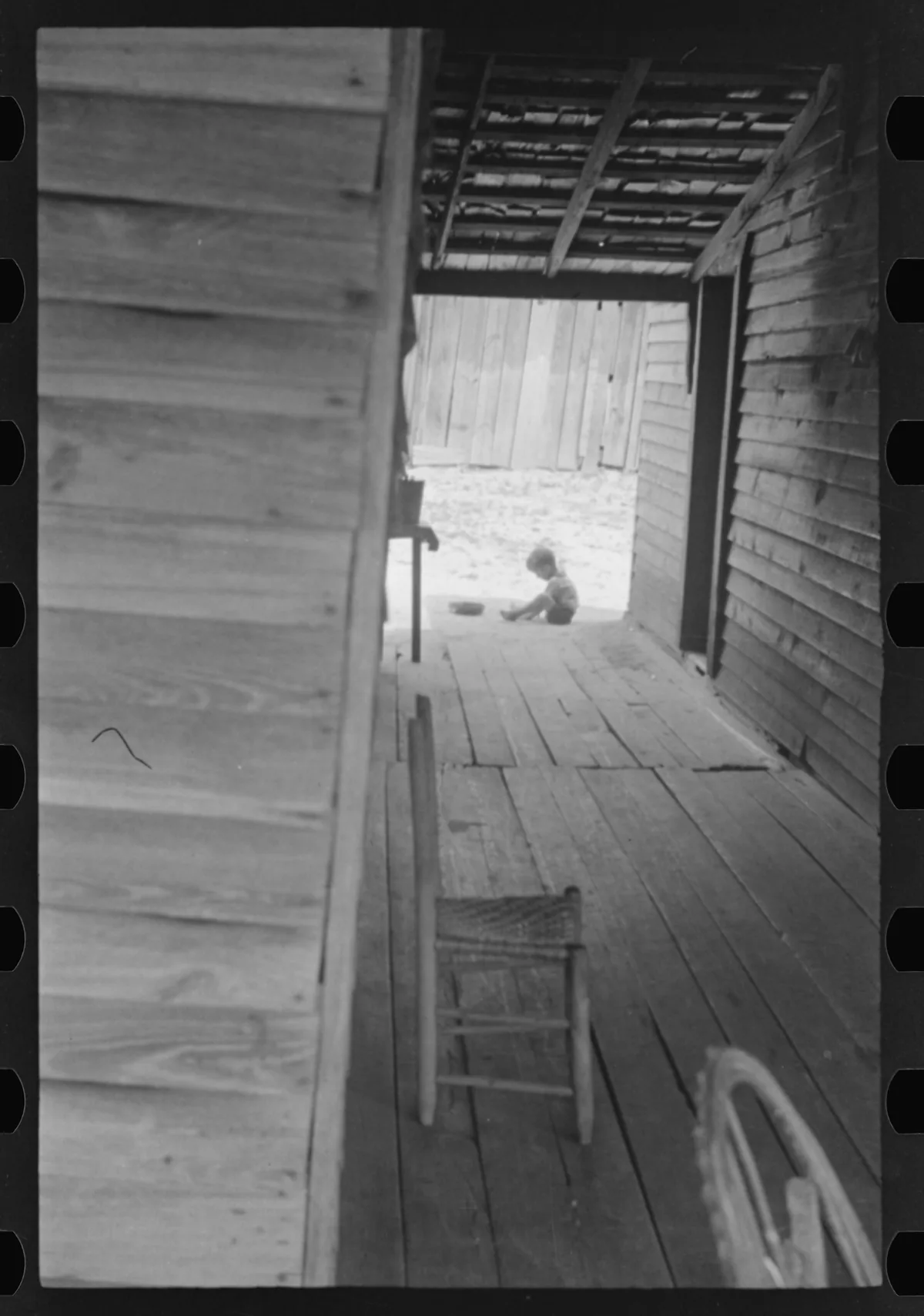 Dog run of Floyd Burroughs home in Hale County, Alabama, photographed by Walker Evans in 1936